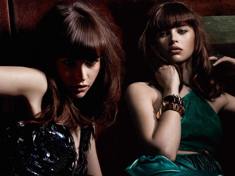 Two Women with Brown Hair — Green