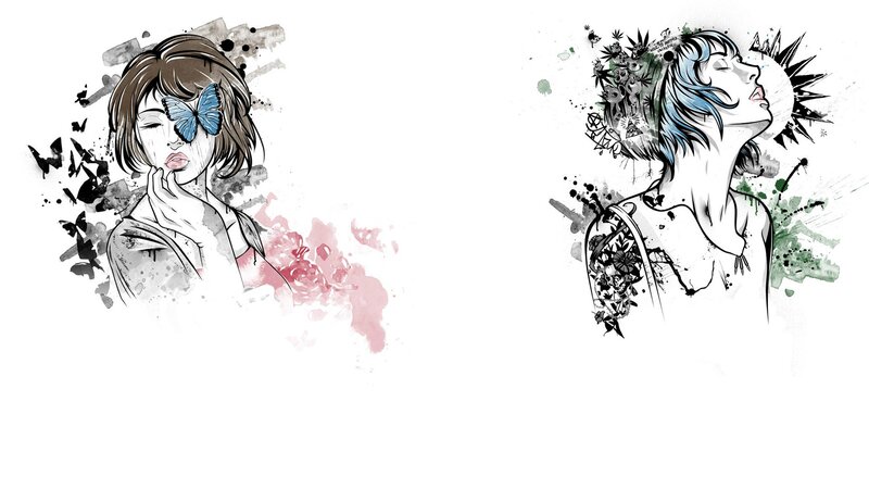 Two Women with Butterflies — Black