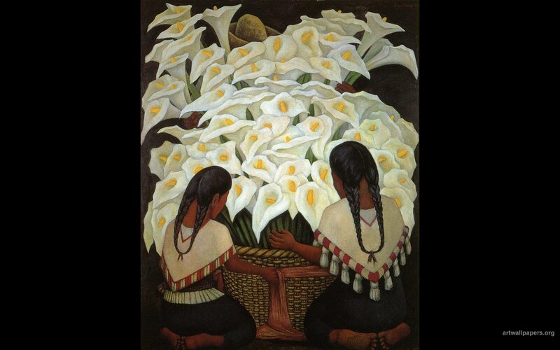 Two Women with Calla Lilies