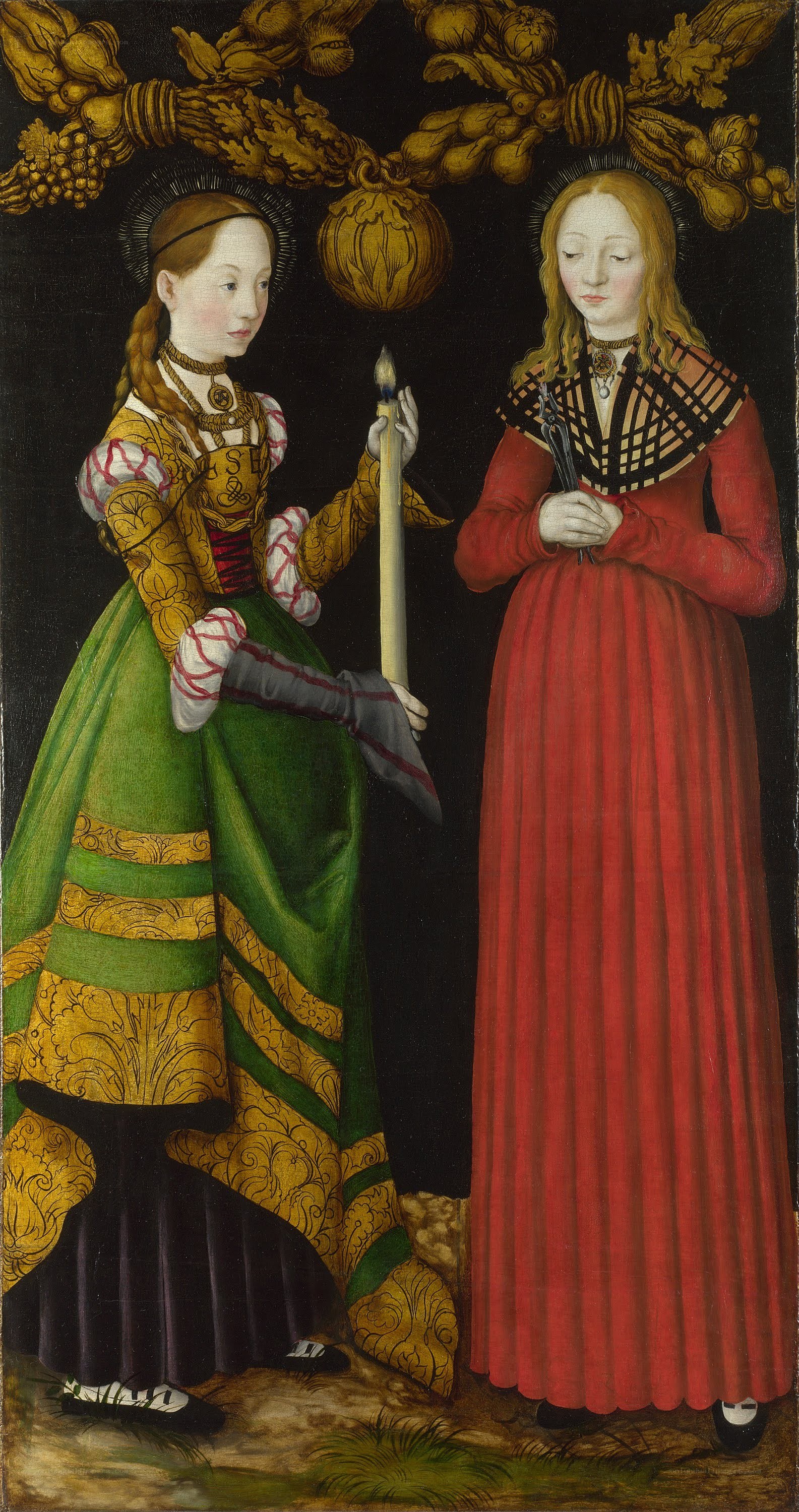 Two women with candles