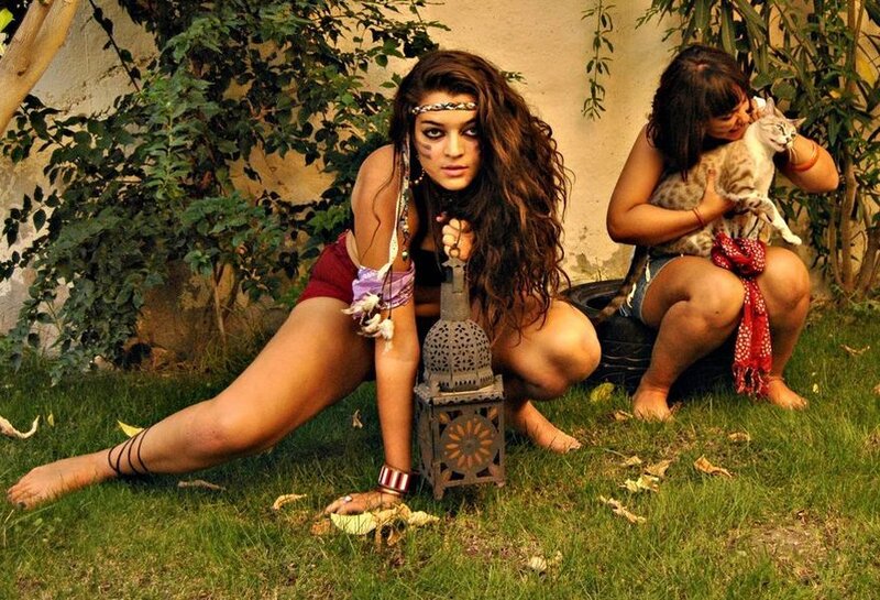 Two Women with Cat