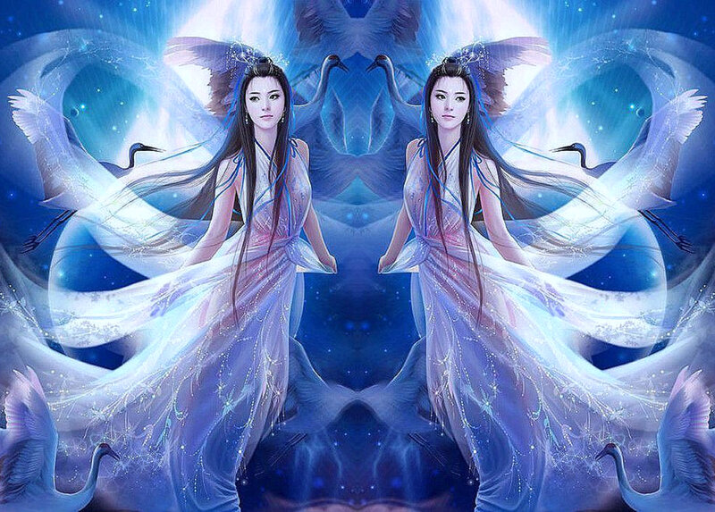 Two Women with Cranes