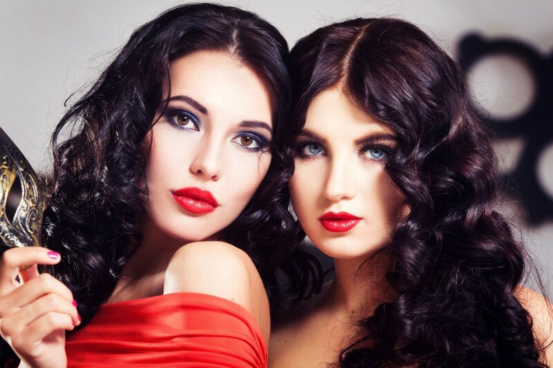 Two Women with Dark Hair — Black