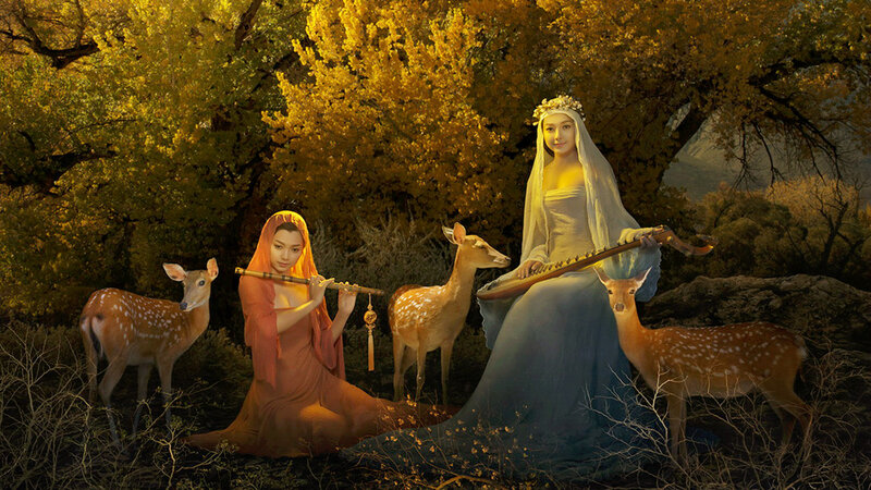 Two Women with Deer
