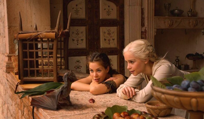 Two Women with Dragon — Brown