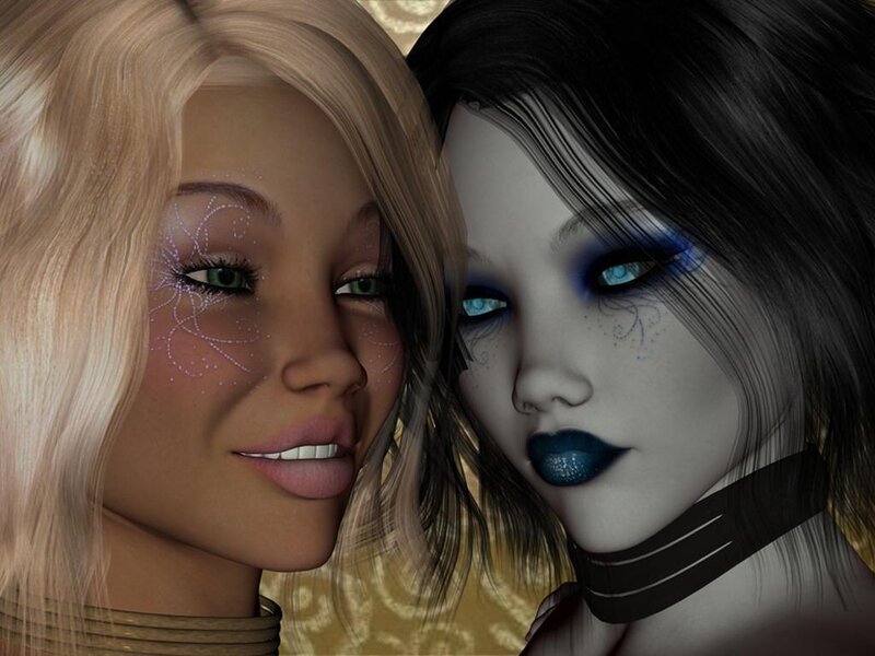 two women with fantasy makeup