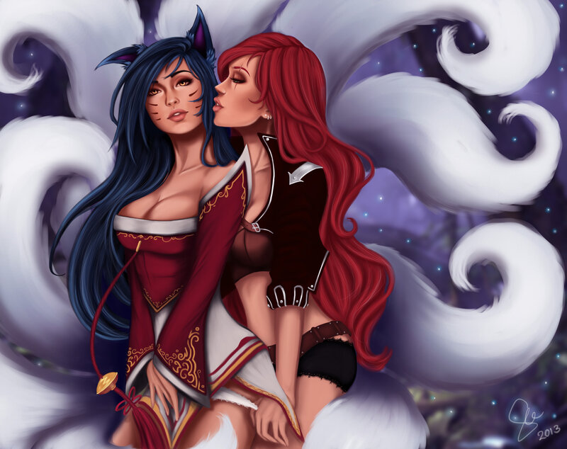 Two Women with Fox Tails