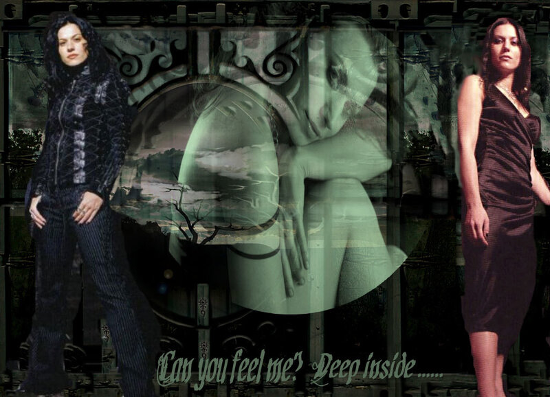 two women with green overlay