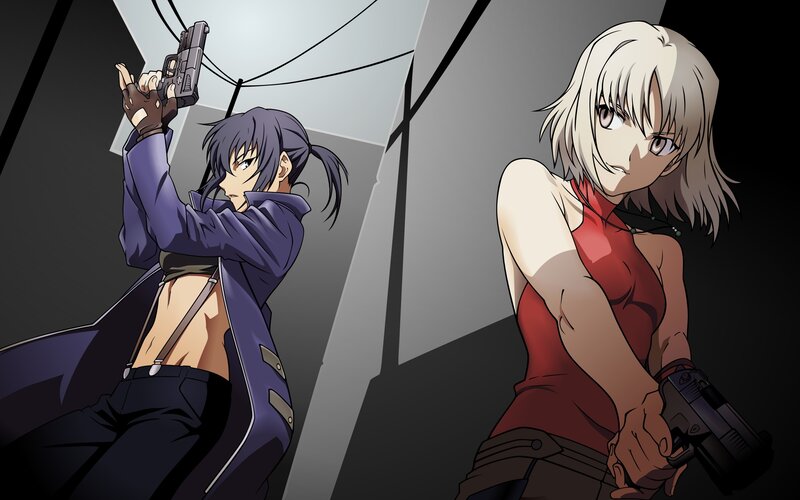 Two Women with Guns — Black, Tense, Anime