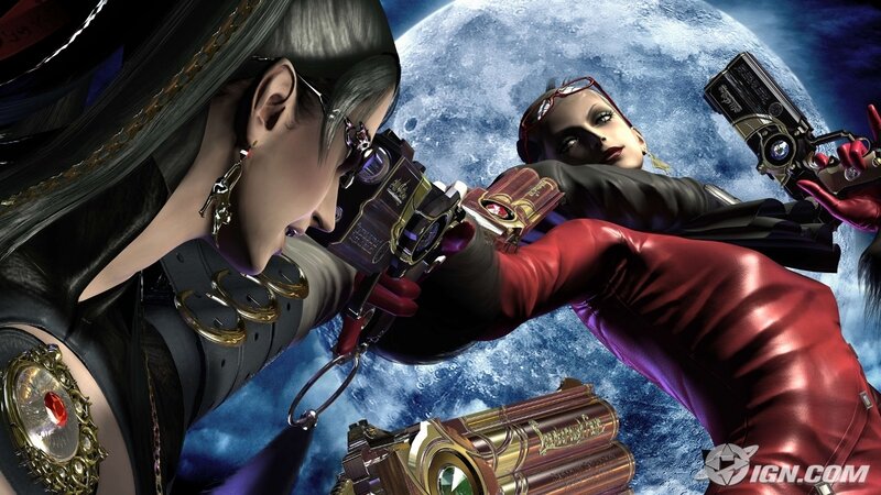 Two Women with Guns — Red, Dramatic, Night, 3d Render