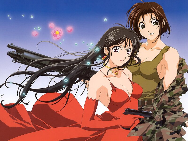 Two Women with Guns — Red, Dramatic