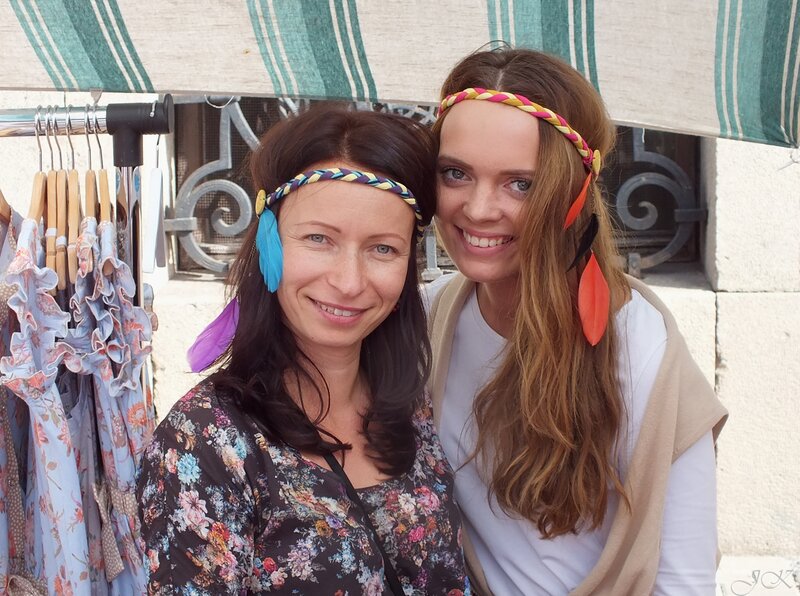Two Women with Headbands