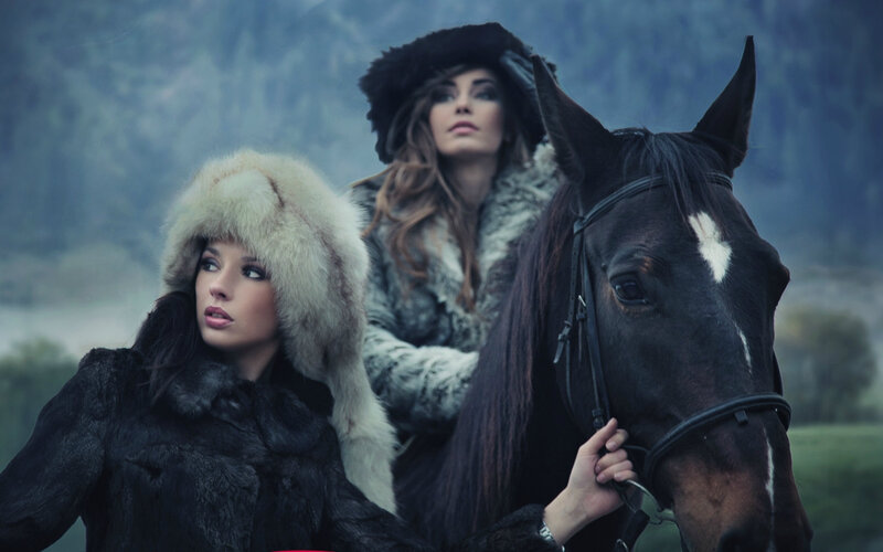 Two Women with Horse