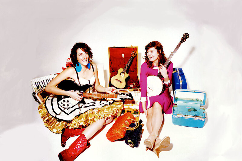 Two Women with Instruments — White