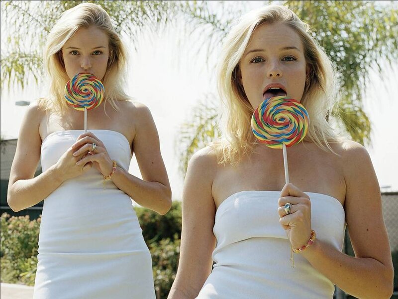 Two Women with Lollipops — White