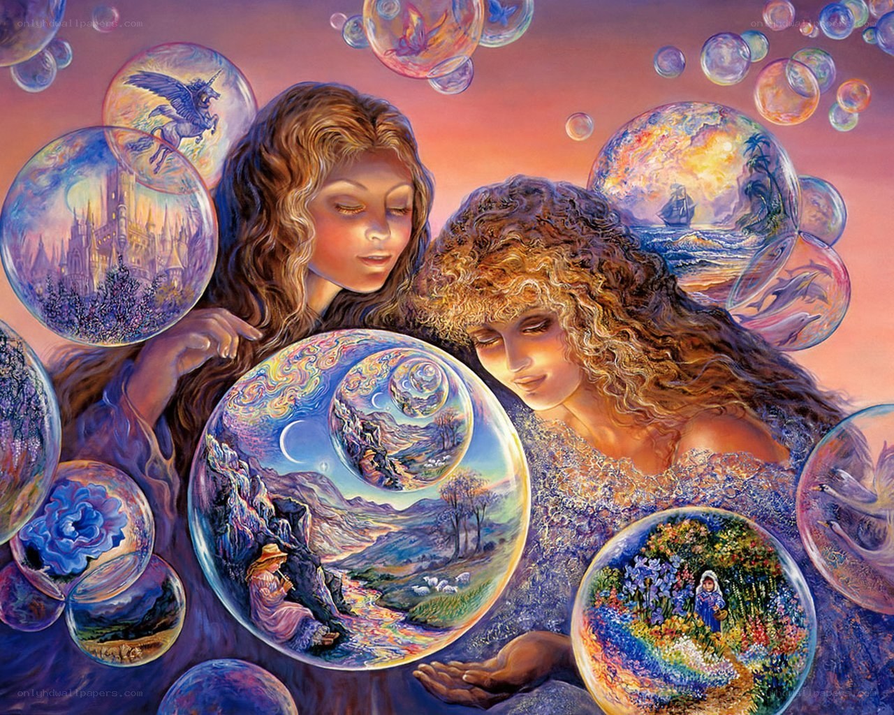Two women with magical bubbles