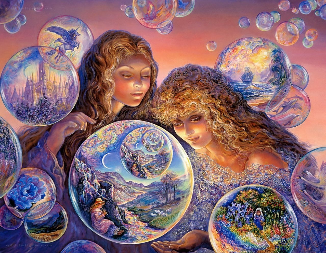 Two women with magical bubbles