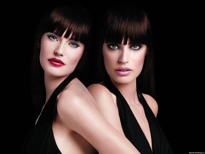 Two Women with Makeup — Black, Dramatic