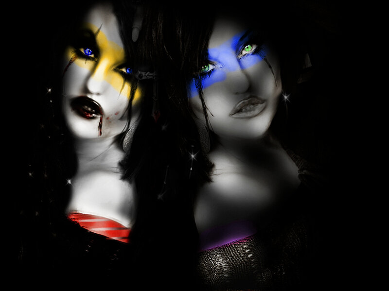 Two Women with Makeup — Black