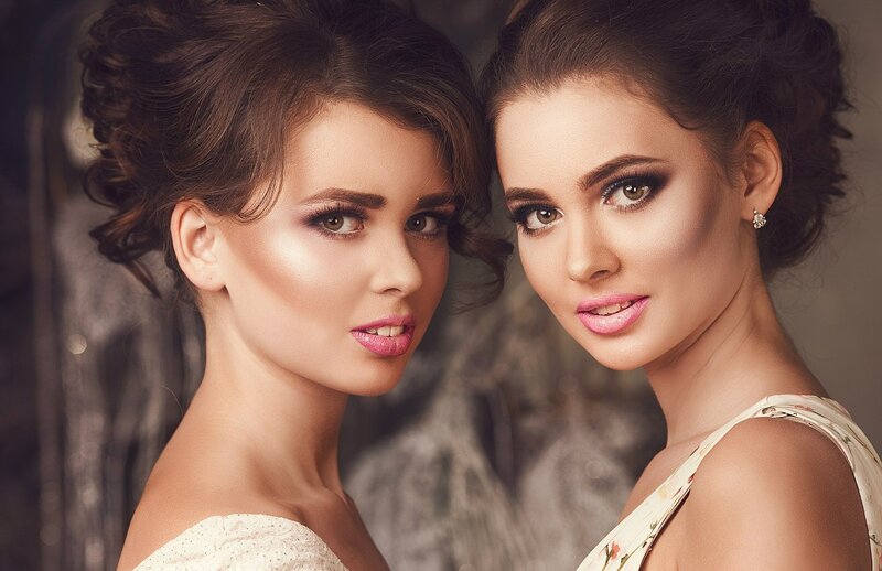 Two Women with Makeup — Brown