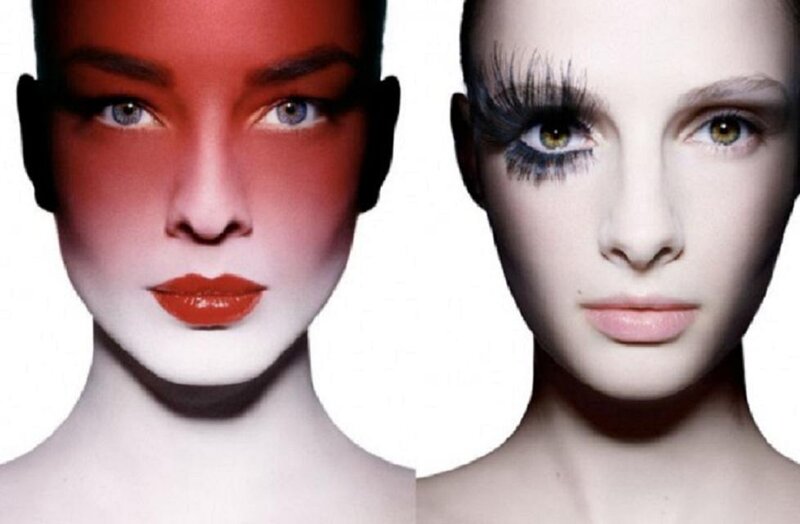Two Women with Makeup — White