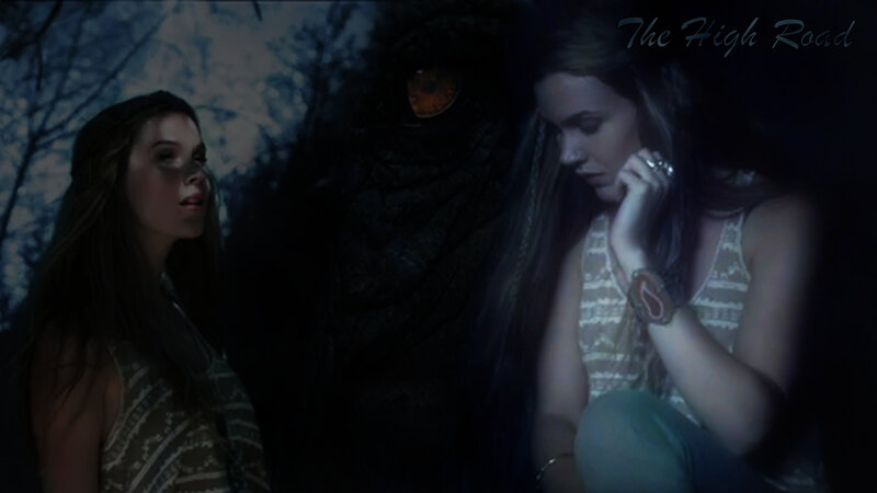 Two Women with Monster