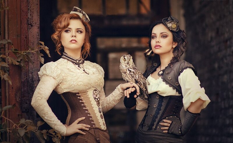 Two Women with Owl
