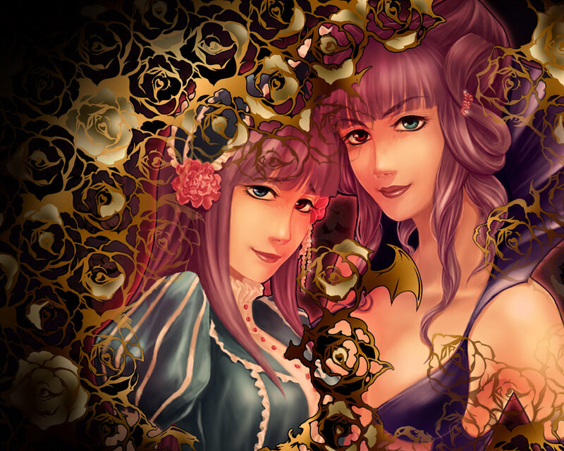 Two Women with Purple Hair