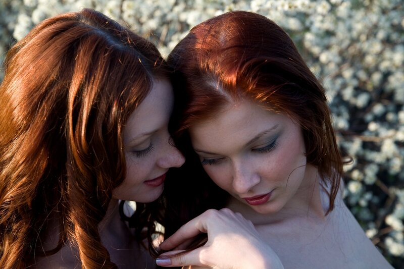 Two women with red hair