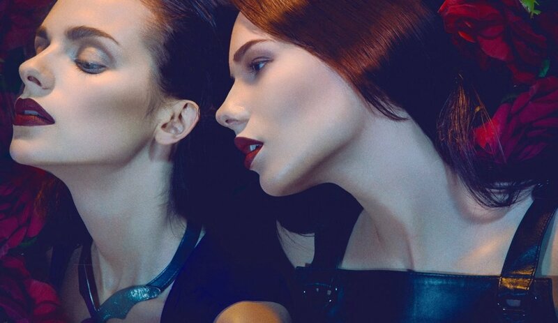 Two Women with Red Lipstick — Dramatic