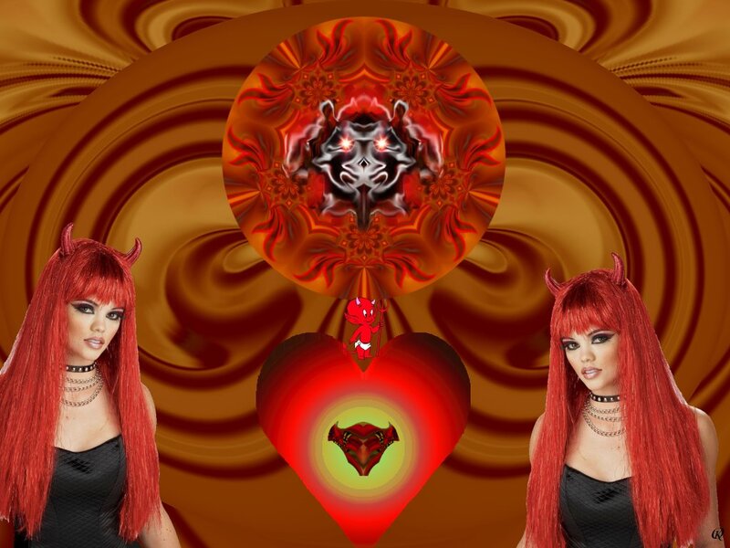 Two Women with Red Wigs