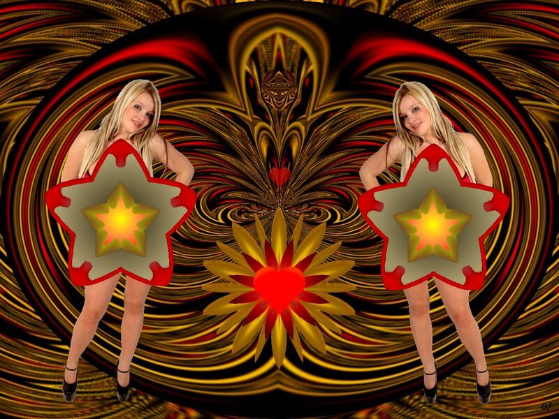 Two Women with Star Props