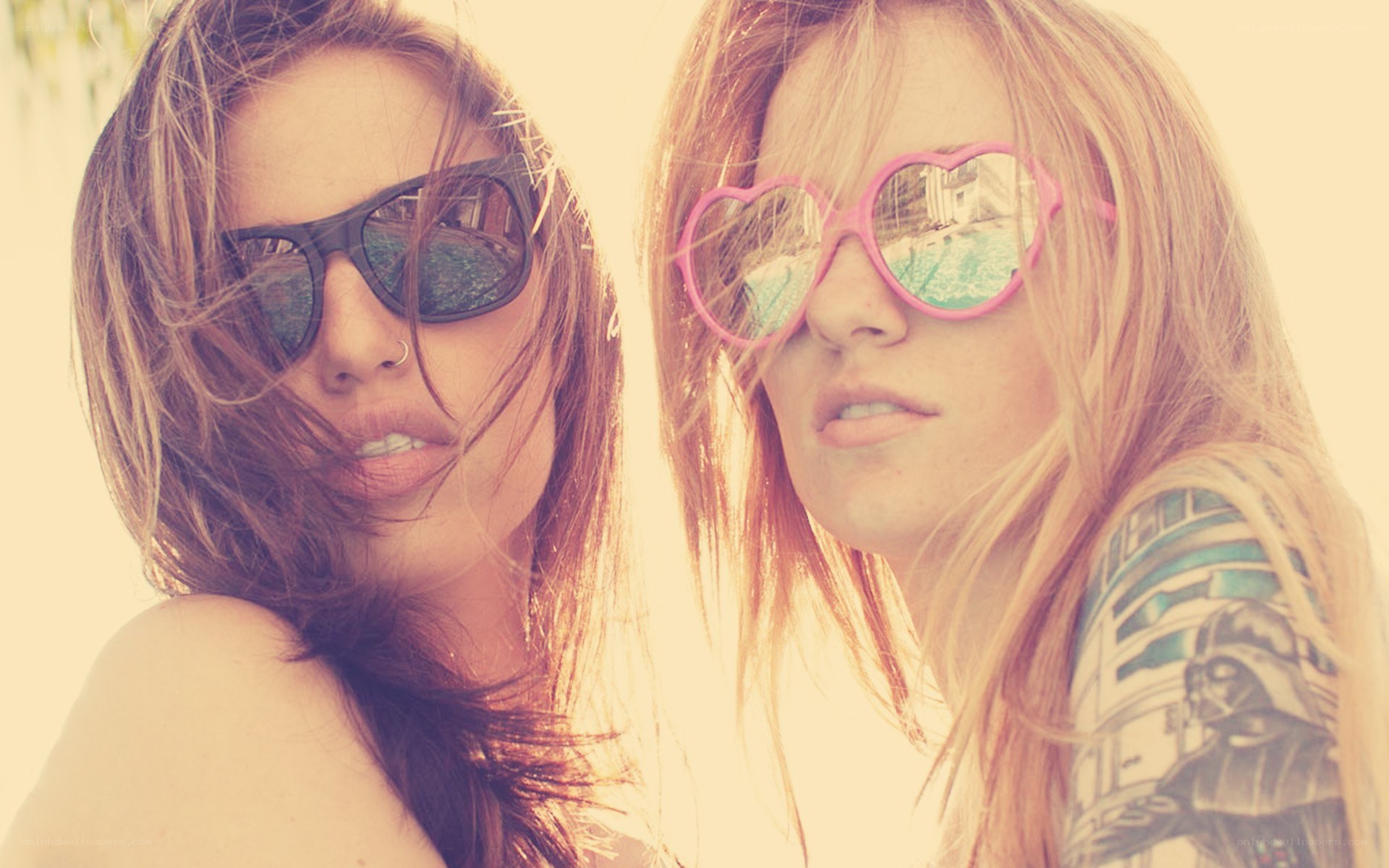 two women with sunglasses