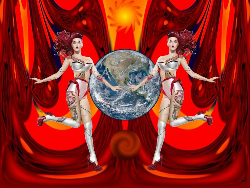 Two Women with Tattoos — Red