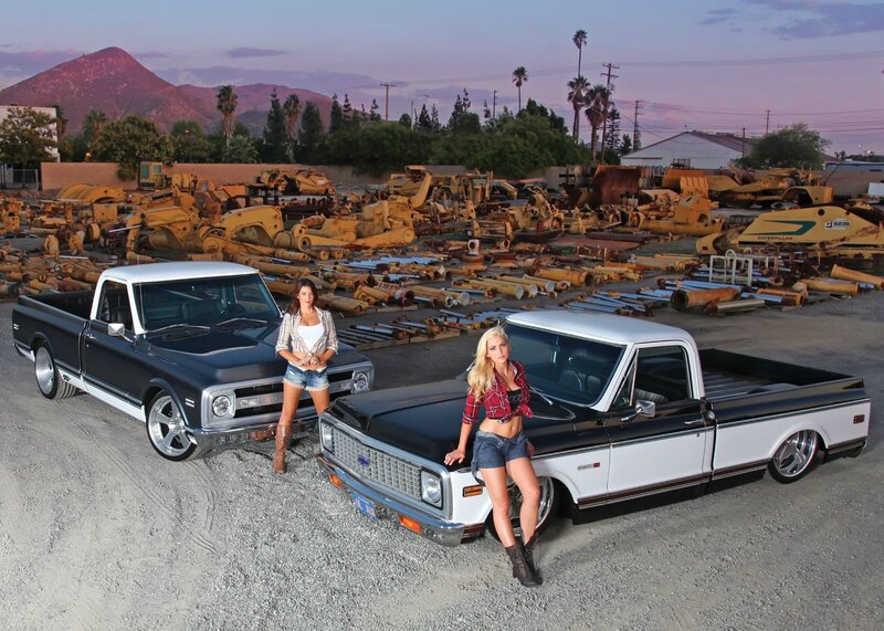 Two Women with Trucks — Black