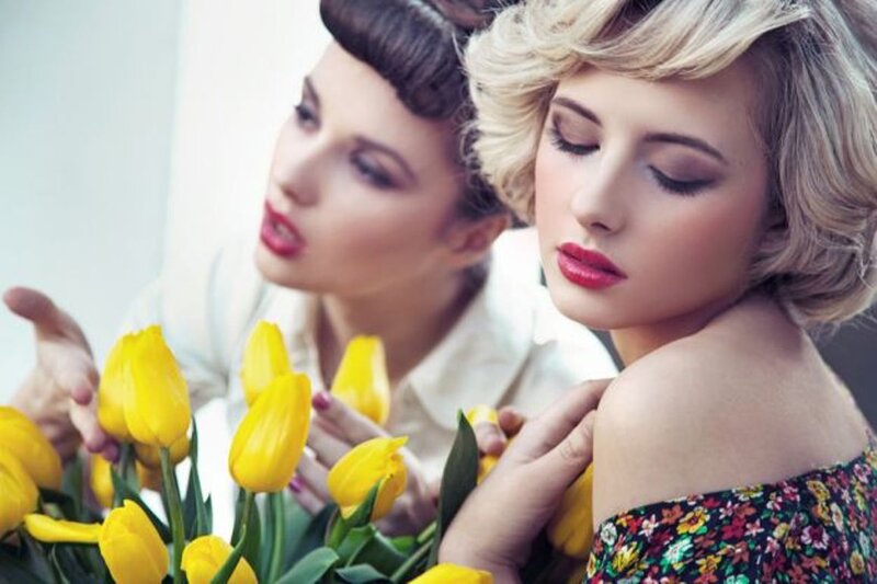 Two Women with Tulips