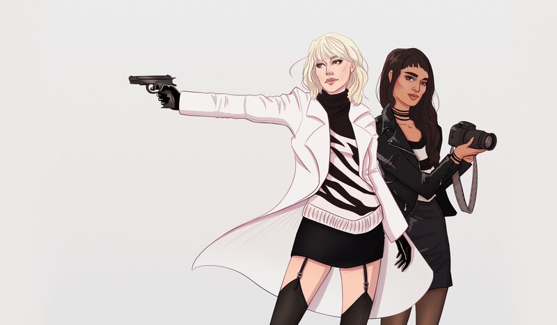 Two Women with Weapons — White, Confident