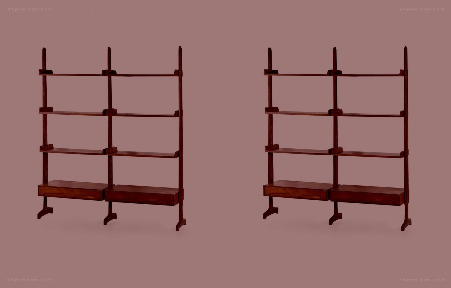 Two wooden bookshelves