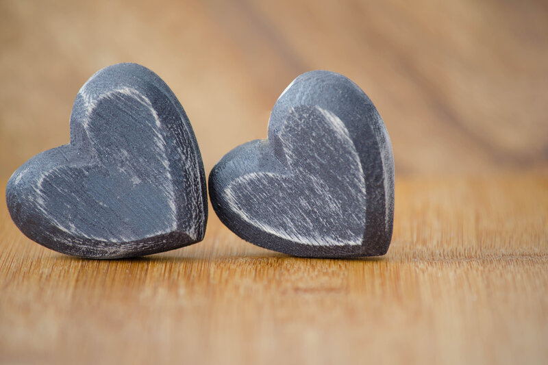 Two Wooden Hearts — Brown, Calm