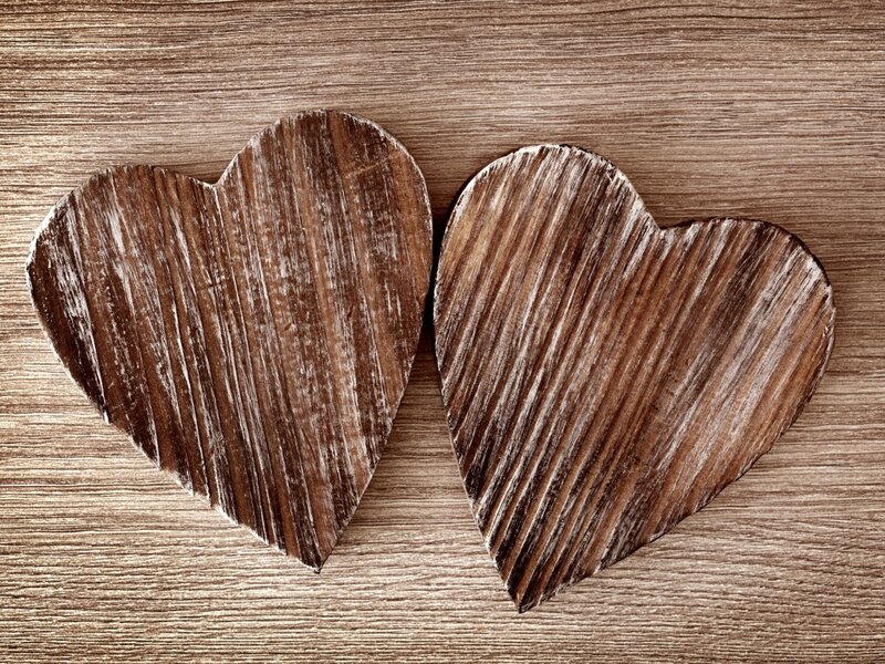 Two Wooden Hearts