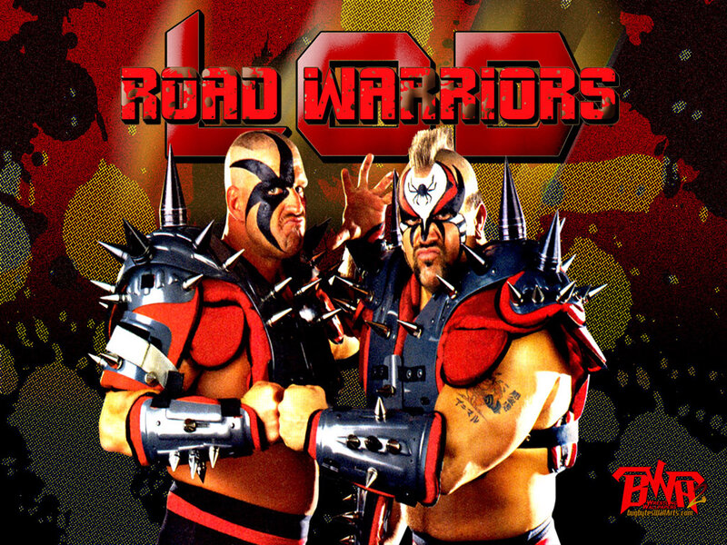Two Wrestlers in Costumes