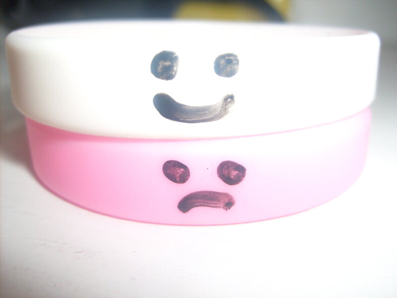 Two Wristbands with Faces