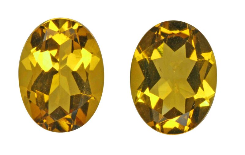 two yellow gemstones