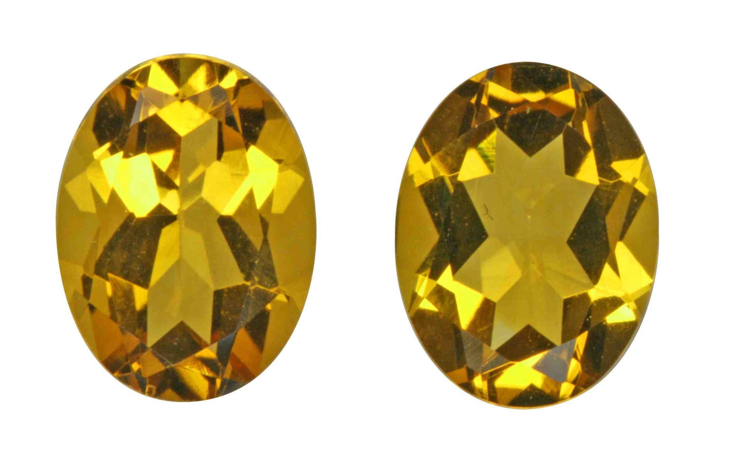 two yellow gemstones