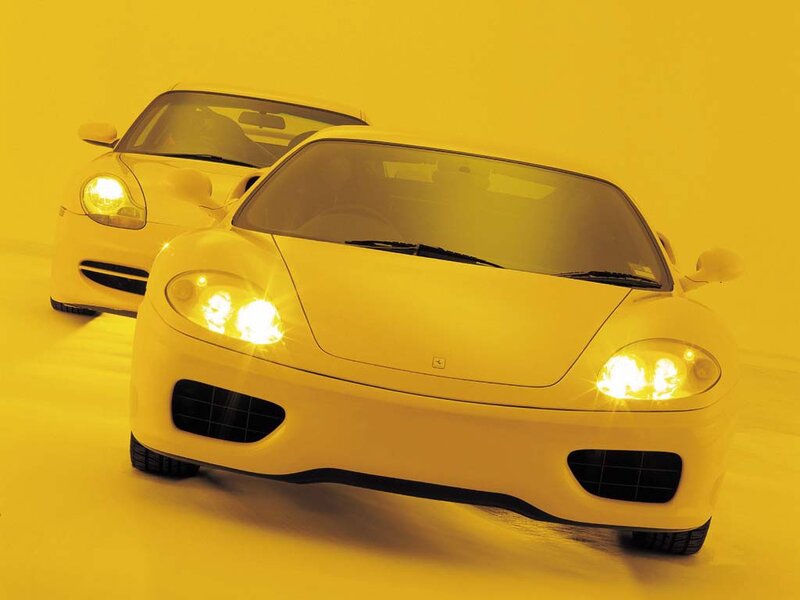 Two yellow sports cars
