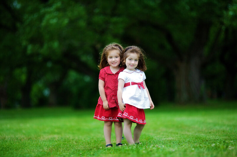 Two Young Girls in Park