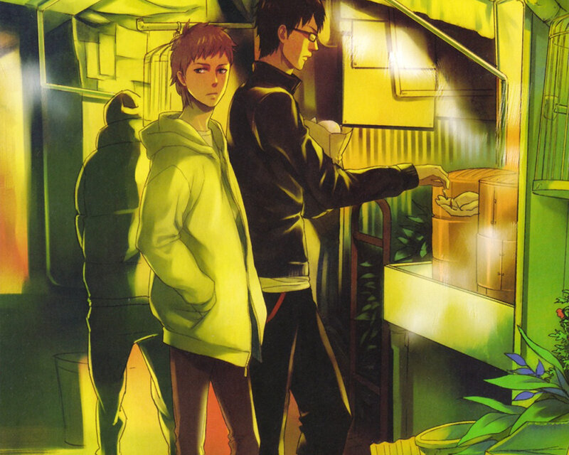Two Young Men at Food Stall