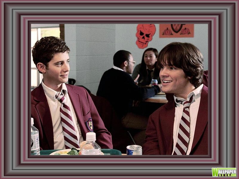 Two Young Men in School Uniforms — Maroon
