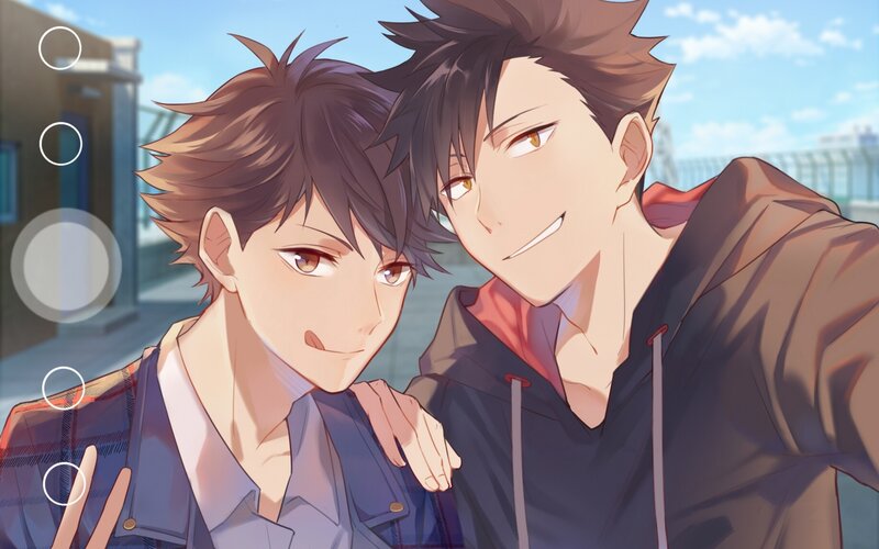 Two Young Men Posing — Blue, Cheerful