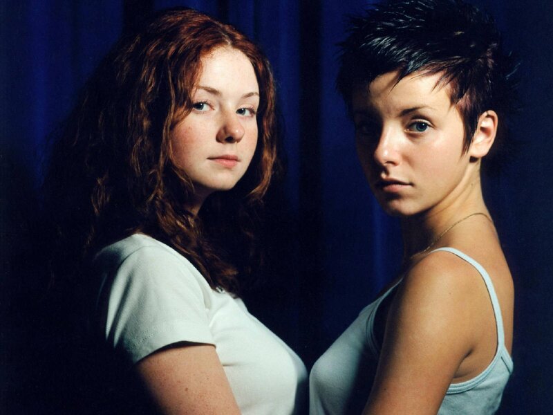 two young women in studio portrait